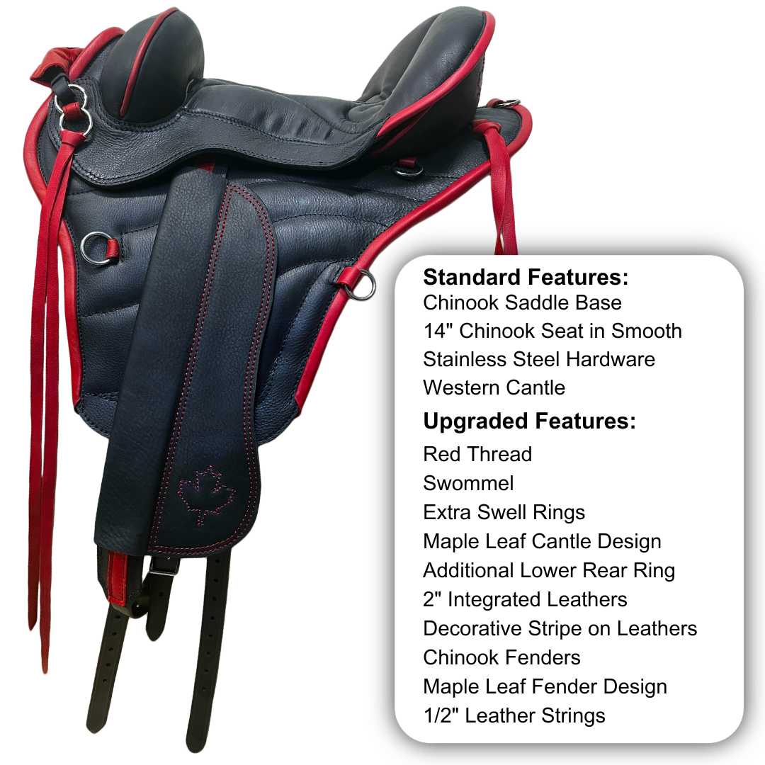 Sensation Ride™  Chinook Saddle in Black and Red