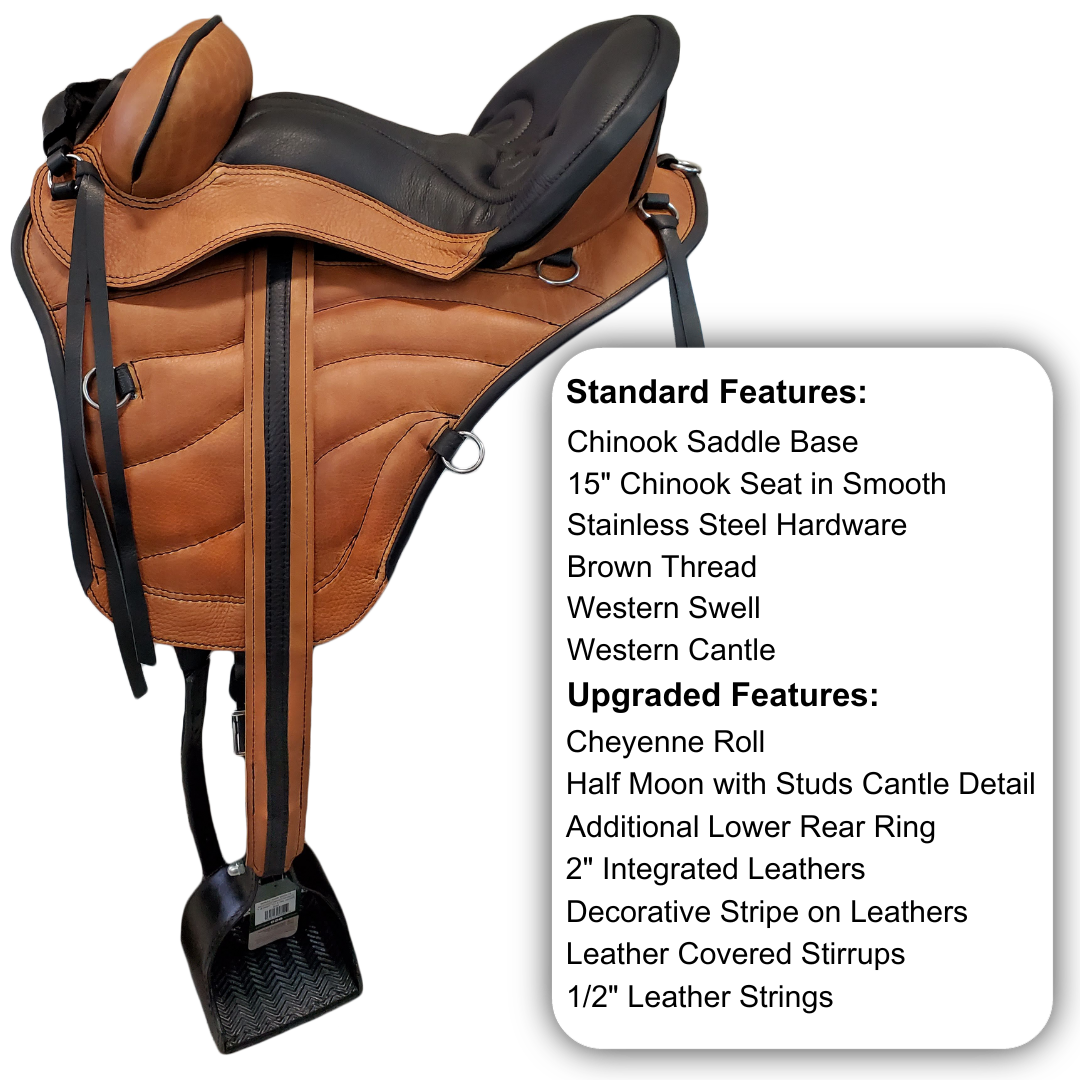 Sensation Ride™  Chinook Saddle in Tan and Black
