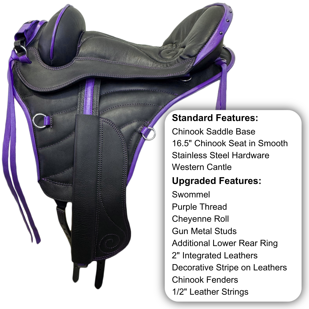 Sensation Ride™  Chinook Saddle in Black and Purple